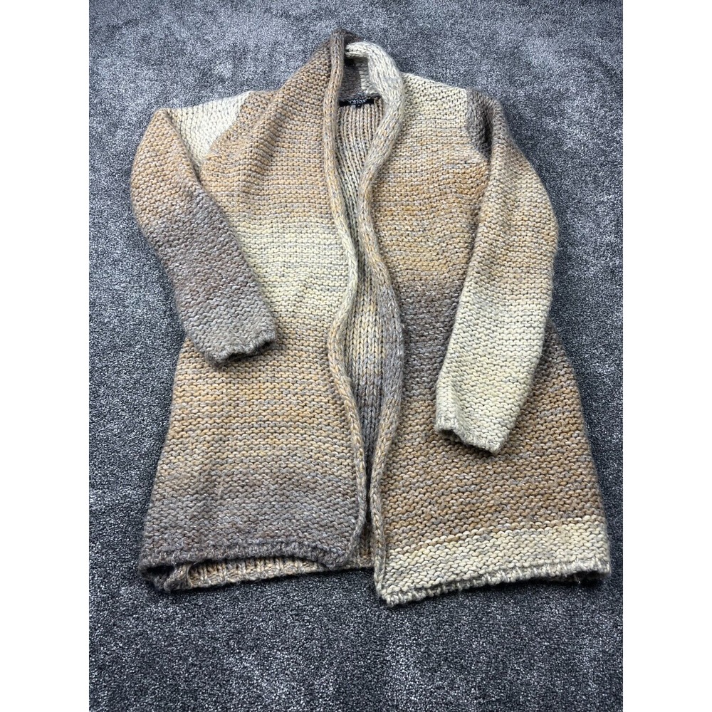 Twins Sweater‎ Womens Small Knit Open Front Long Sleeve Cardigan Brown